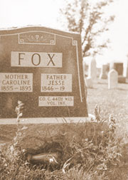 Jesse Fox grave at Iola