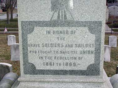 Kenosha, Wis. Greenridge Cemetery monument close up of insription