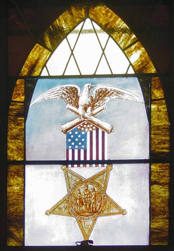 GAR Memorial window at the King Veteran's Home Chapel.