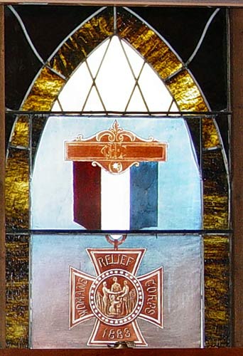 Women's relief Corps window at the King Veteran's Home Chapel.