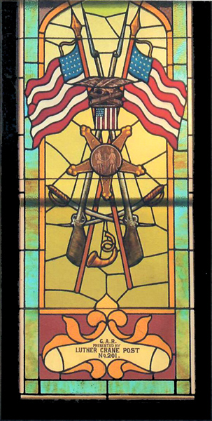 GAR commemorative stained glass window