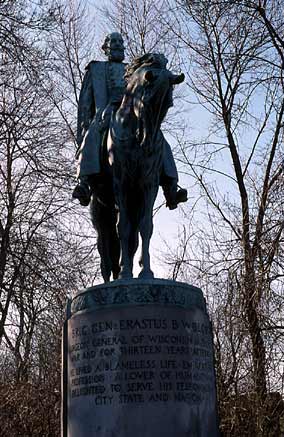 E.B. Wolcott monument in Lake Park